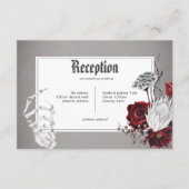 Carte D'accompagnement Amour & Os Réception de mariage florale rouge Spoo (Devant)