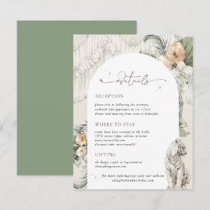 Carte D'accompagnement Amour Sauvage   Détails des invités de la verdure 