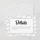 Carte D'accompagnement Amour Typographie Moderne De Mariage De Script (Devant / Derrière)