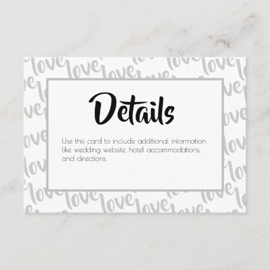 Carte D'accompagnement Amour Typographie Moderne De Mariage De Script (Devant)