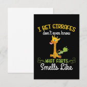 Carte D'accompagnement Amoureux de girafe Girafe Que Sentent Les Pets (Devant / Derrière)