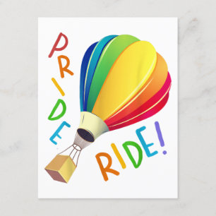 Carte D'accompagnement Amusant Gay pride Hot Air Balloon Rainbow Ride Gay