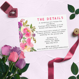 Carte D'accompagnement Amusant Violet Fuchsia Floral Vibrant