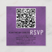 Carte D'accompagnement Analyser le code QR en ligne RSVP mariage violet e (Devant)