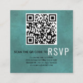 Carte D'accompagnement Analyser le code QR en ligne RSVP turquoise bleu m (Devant)