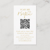Carte D'accompagnement Analyser moi mariage RSVP QR Code photo (Devant)