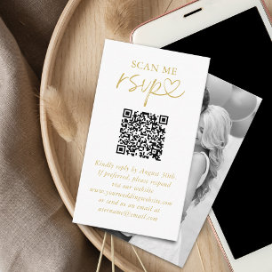 Carte D'accompagnement Analyser moi mariage RSVP QR Code photo