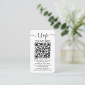 Carte D'accompagnement Analyser moi RSVP & Détails QR Code Mariage vertic (Debout devant)