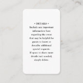 Carte D'accompagnement Analyser moi RSVP & Détails QR Code Mariage vertic (Dos)