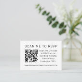 Carte D'accompagnement Analyser moi vers RSVP Mariage QR Code photo RSVP (Debout devant)