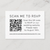 Carte D'accompagnement Analyser moi vers RSVP Mariage QR Code photo RSVP (Devant)