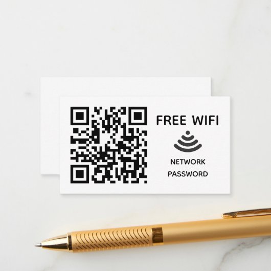 Carte D'accompagnement Analyser pour connecter Free Wifi Business qr code (Devant/Arrière en situation)