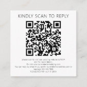 Carte D'accompagnement Analyser pour répondre QR Code Noir Blanc Mariage  (Devant)