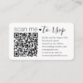 Carte D'accompagnement Analysez-moi QR RSVP & Détails Mariage de script s (Devant)