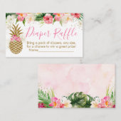 Carte D'accompagnement Ananas Tropical Floral Douche Raffle (Devant / Derrière)
