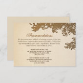 Carte D'accompagnement ancien arbre vintage mariage hébergement design (Devant / Derrière)