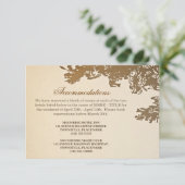 Carte D'accompagnement ancien arbre vintage mariage hébergement design (Debout devant)