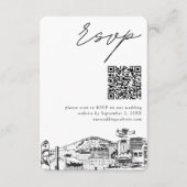 Carte D'accompagnement Ancrage Mariage moderne RSVP QR Code (Devant)