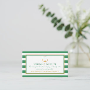 Carte D'accompagnement Ancre d'or nautique, Sea Green Mariage Website