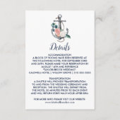 Carte D'accompagnement Ancre florale | Détails du Mariage d'été Insérer u (Devant)