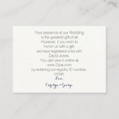 Carte D'accompagnement Ancre Monogrammes, Registre des cadeaux des Mariag (Dos)