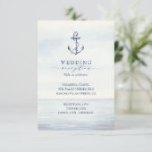 Carte D'accompagnement Ancre nautique Aquarelle Océan Réception (Debout devant)