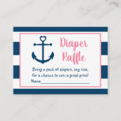 Carte D'accompagnement Ancre nautique de la Marine rose Bébé Déchets Raff (Devant)