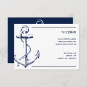 Carte D'accompagnement Ancre nautique Réception blanche (Devant / Derrière)
