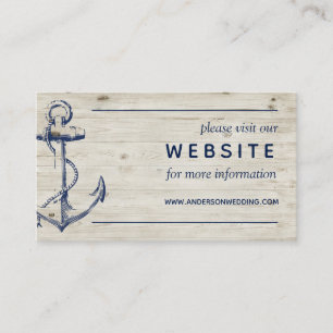 Carte D'accompagnement Ancre nautique Rustic Wood Mariage Website