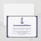 Carte D'accompagnement Ancre nautique sur Mariage de la Marine (Devant / Derrière)
