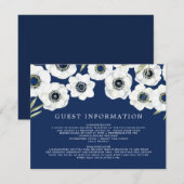 Carte D'accompagnement Anémon de minuit | Mariage floral (Devant / Derrière)