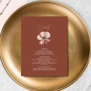 Carte D'accompagnement Anemone Dark Terracotta Détails du Mariage