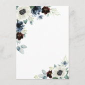 Carte D'accompagnement Anemone Dusty Blue Thistle Bourgogne Floral Mariag (Dos)