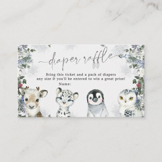 Carte D'accompagnement Animal de l'Arctique Wonderland Déchets Raffin (Devant)