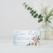 Carte D'accompagnement Animaux boisés Oh Baby Winter Diaper Raffle (Debout devant)