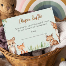 Animaux de bois Baby shower Déchets Raffle