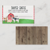 Carte D'accompagnement Animaux de ferme Baby shower Déchets Raffle Card I (Devant / Derrière)
