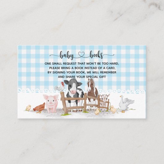 Carte D'accompagnement Animaux de ferme Baby shower I Anniversaire (Devant)