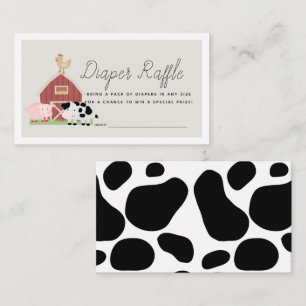 Carte D'accompagnement Animaux de ferme Barnyard Beige Diaper Ticket