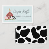 Carte D'accompagnement Animaux de ferme Barnyard Blue Diaper Raffle Ticke (Devant / Derrière)