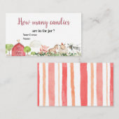 Carte D'accompagnement Animaux de ferme Barnyard Combien de bonbons (Devant / Derrière)