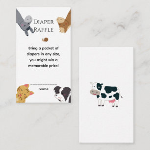 Carte D'accompagnement Animaux de Ferme Mignons Aquarelle Moderne pour Ba