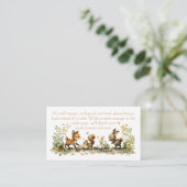 Carte D'accompagnement Animaux de la Forêt Baby Shower Apportez un Livre (Debout devant)