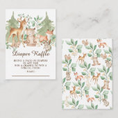 Carte D'accompagnement Animaux de la forêt de bois Bébé Déchets Raffle (Devant / Derrière)