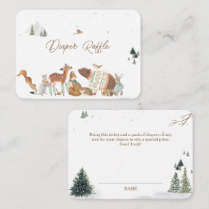 Carte D'accompagnement Animaux de la forêt d'hiver Baby Shower Couche