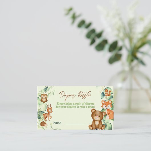 Carte D'accompagnement Animaux de la forêt Verdure Eucalyptus Tirage au s (Debout devant)
