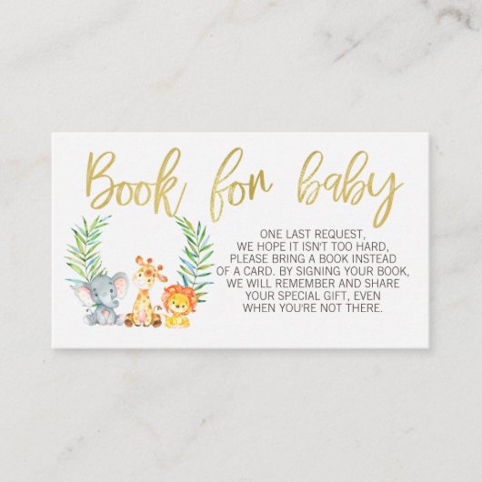 Carte D'accompagnement Animaux de safari sauvage demander insérer (Devant)