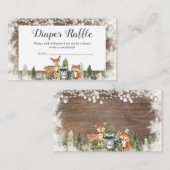 Carte D'accompagnement Animaux d'hiver rustiques Raffin de couche de bois (Devant / Derrière)