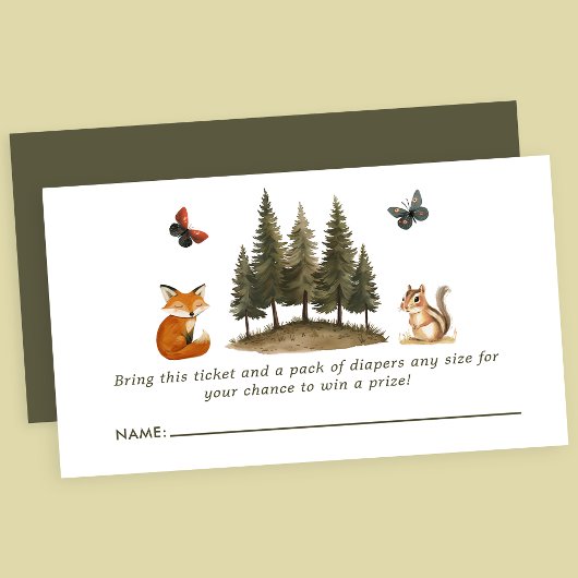 Carte D'accompagnement Animaux forestiers de bois Baby shower Déchets Raf