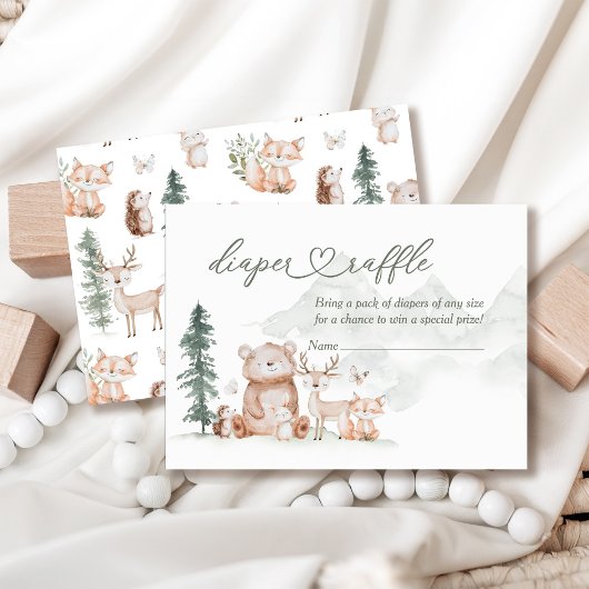 Carte D'accompagnement Animaux forestiers de bois Baby shower Déchets Raf